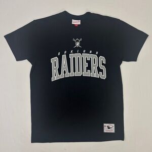 Mitchell & Ness Oakland Raiders Arch Logo Tee Shirt Black Medium NWT
